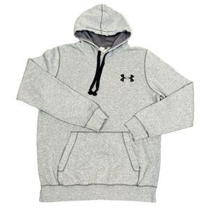 Under Armour Cold Gear Gray Hoodie Lightweight Contrast Surge Stitch Medium